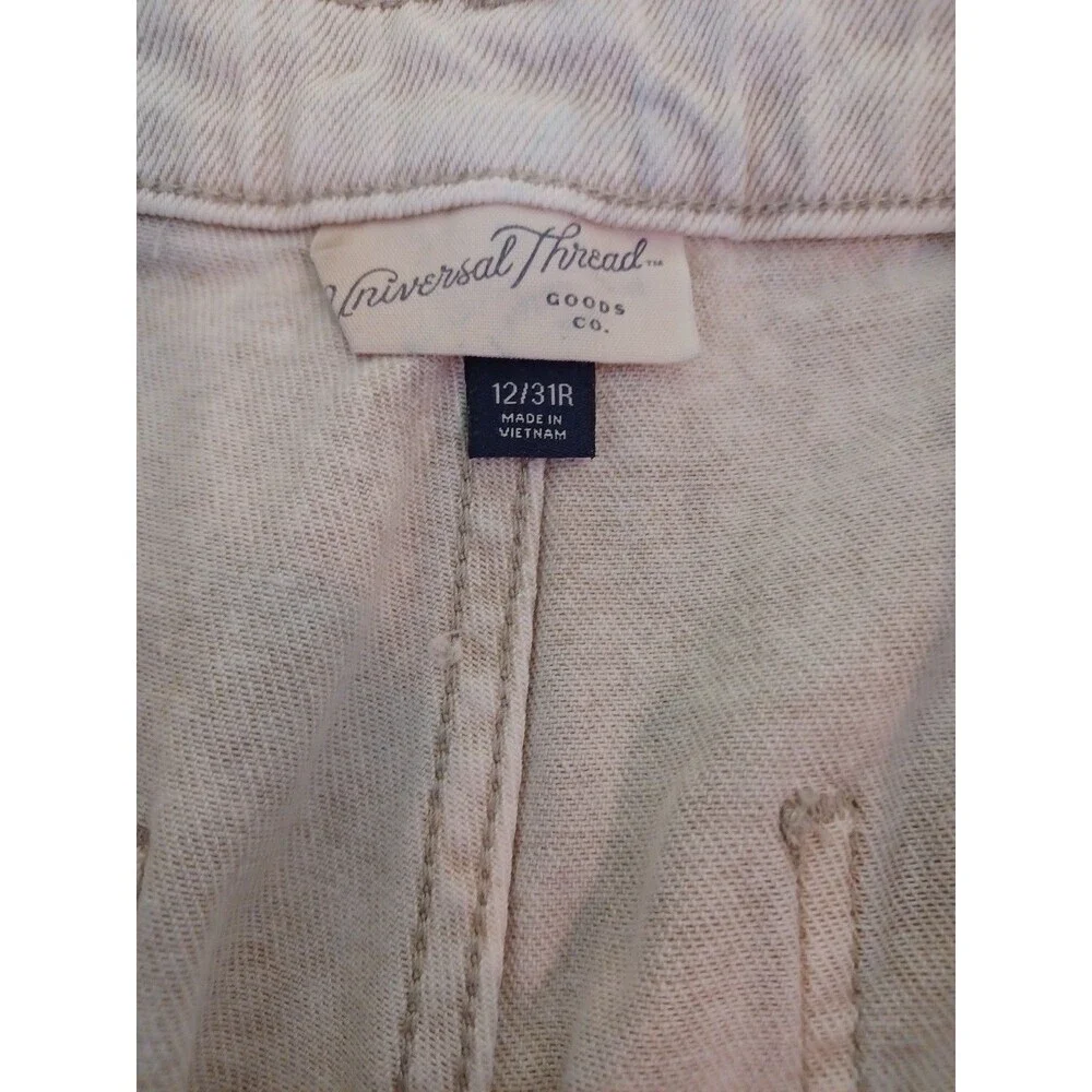 Universal Thread beige wide leg cropped jeans women's 12 neutral stonewash